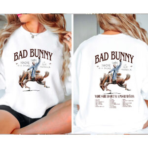 Bad Bunny 2024 Tour 2 Sided Sweatshirt Hoodie T-shirt