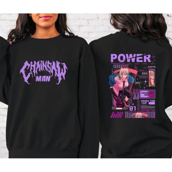 Chainsaw Man Characters 2 Sided Hoodie T-shirt Sweatshirt