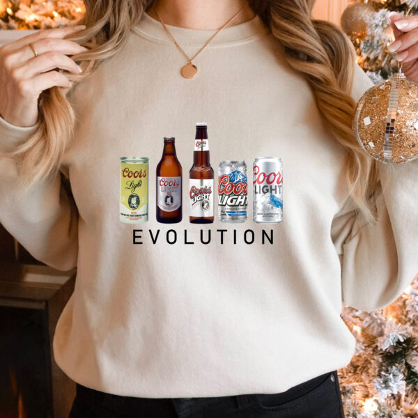 Coors Light Beer Evolution Hoodie T-shirt Sweatshirt