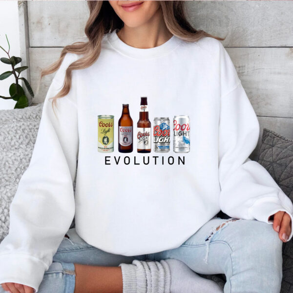 Coors Light Beer Evolution Hoodie T-shirt Sweatshirt