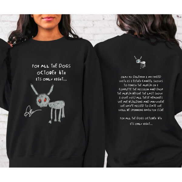 Drake For All The Dogs 2 Sided Album Hoodie T-shirt Sweatshirt