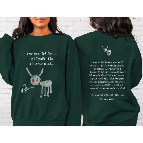 Drake For All The Dogs 2 Sided Album Hoodie T-shirt Sweatshirt