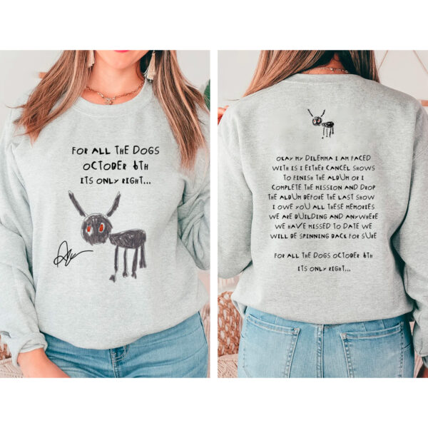 Drake For All The Dogs 2 Sided Album Hoodie T-shirt Sweatshirt