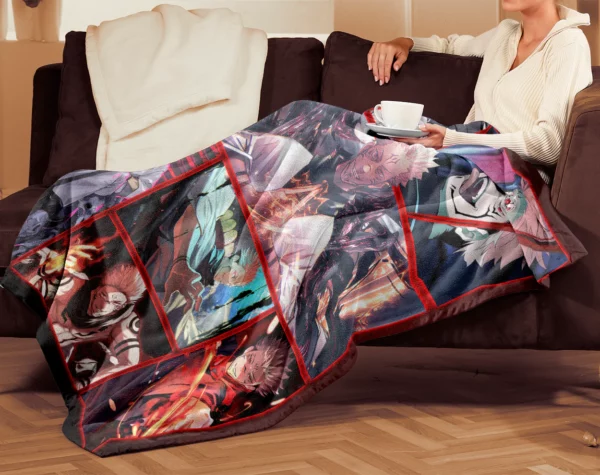 Sukuna JJK Quilt Blanket, Gift For Anime Fans Quilt Blanket