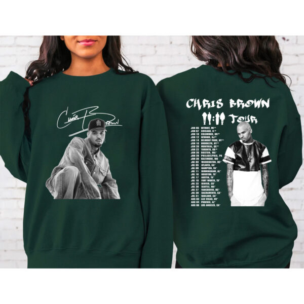 Chris Brown 2024 Tour 2 Sided Hoodie T-shirt Sweatshirt