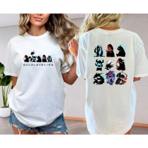 Solo Leveling Cute Characters 2 Sided Sweatshirt Hoodie Tshirt For Fans