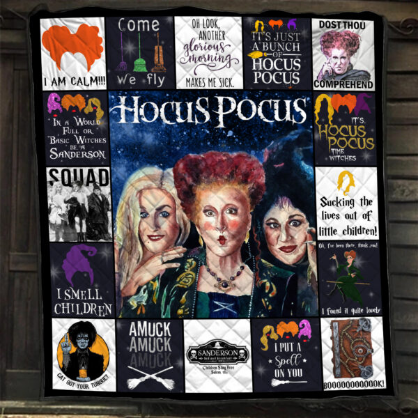 Hocus Pocus Quilt Blanket, Halloween Quilt Blanket, Gift For Hocus Pocus Fans