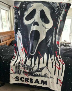 Ghost Face Blanket, Scream Quilt Blanket, Halloween 2024