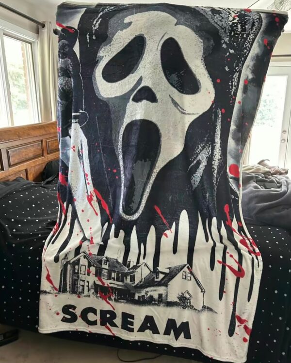 Ghost Face Blanket, Scream Quilt Blanket, Halloween 2024