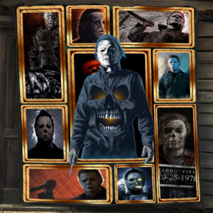 Micheal Myers Blanket, Quilt Blanket, Halloween 2024