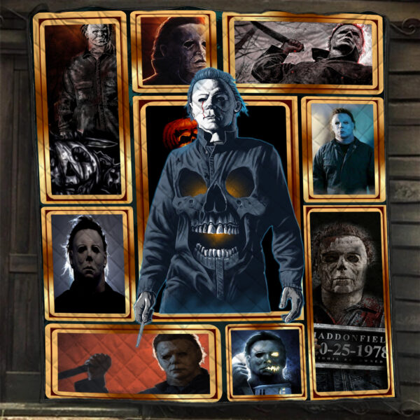 Micheal Myers Blanket, Quilt Blanket, Halloween 2024