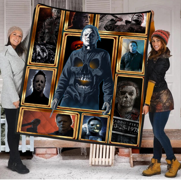 Micheal Myers Blanket, Quilt Blanket, Halloween 2024