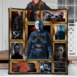 Micheal Myers Blanket, Quilt Blanket, Halloween 2024