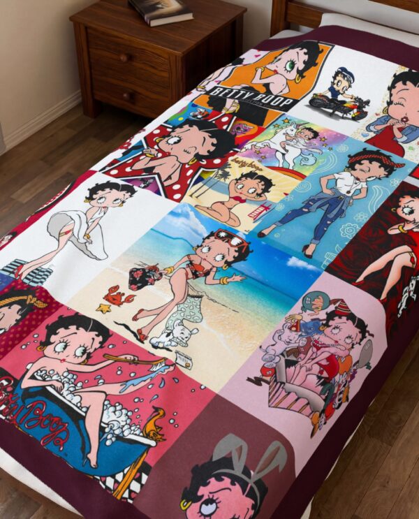 Betty Boop Quilt Blanket, Gift For Betty Boop