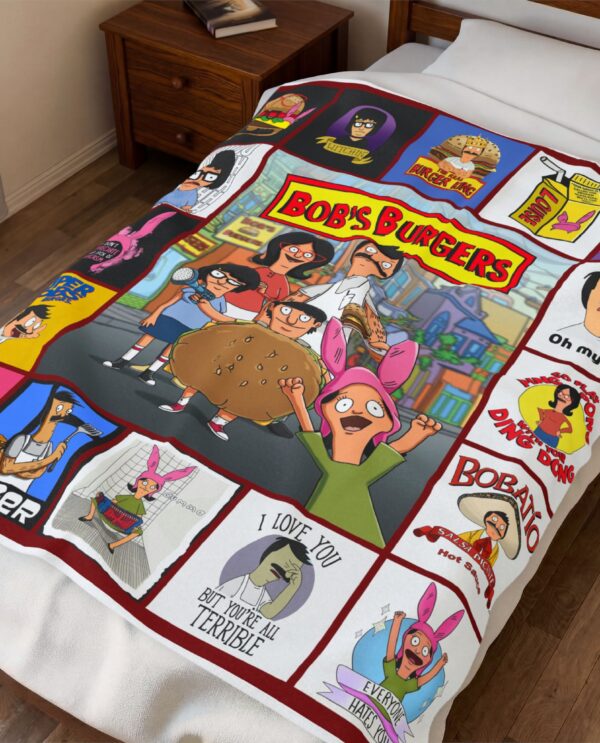 Bobs Burgers Cartoon Quilt Blanket