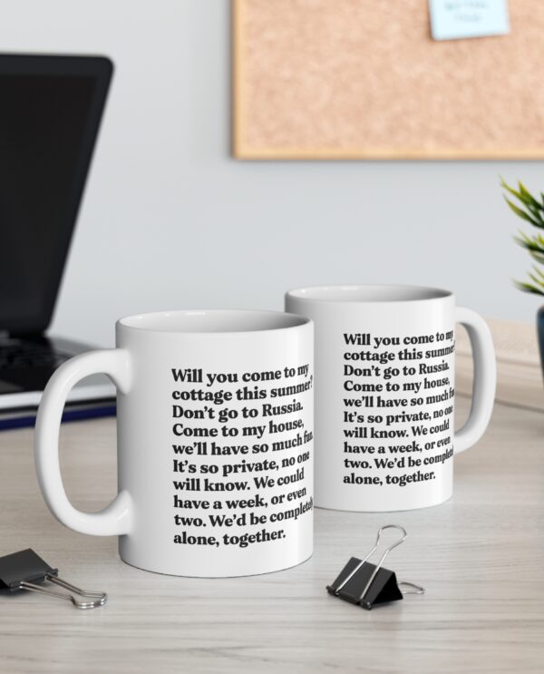 Heated Rivalry Mug – “Will You Come To My Cottage This Summer” Quote Mug