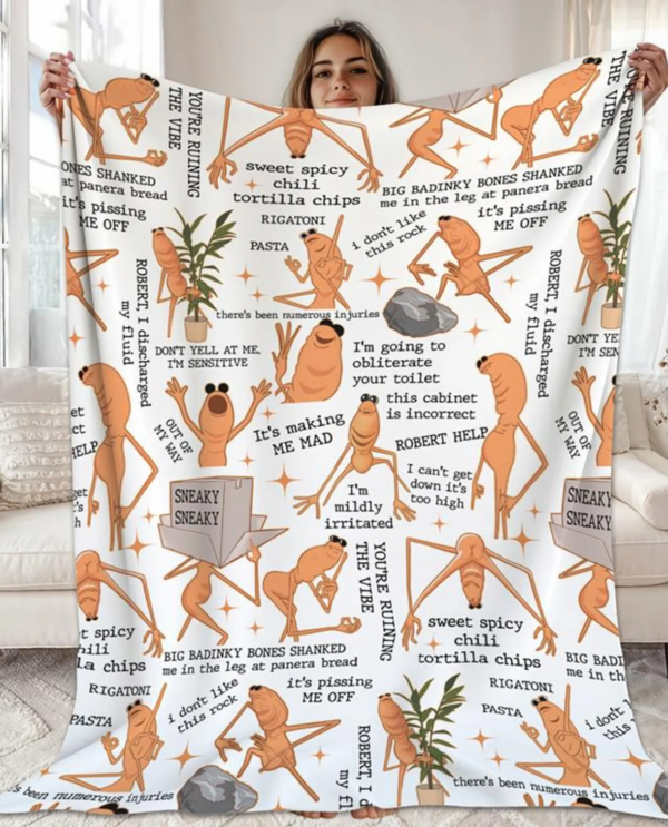 Marcus The Worm Fleece Blanket, Marcus The Worm Meme Throw Blanket