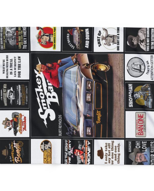 Smokey Bandit Quilt Blanket, Burt Reynolds Fleece Sherpa Throw