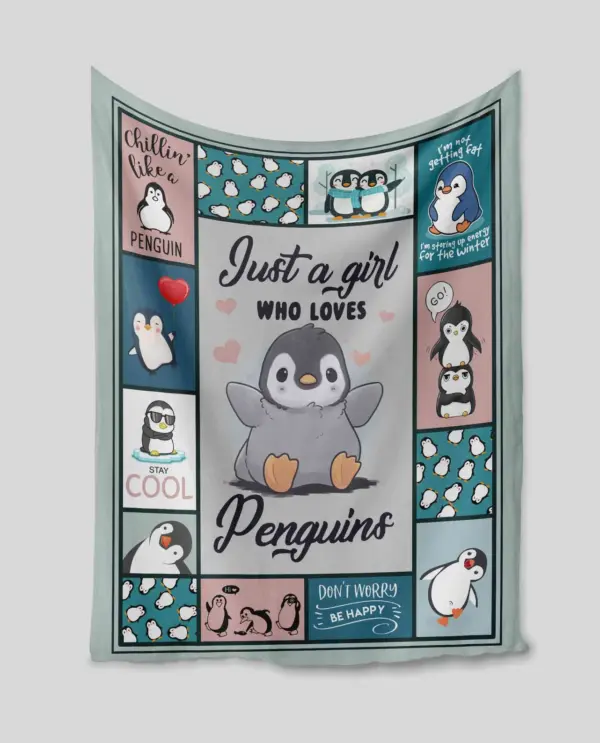Just A Girl Who Love Penguin Blanket
