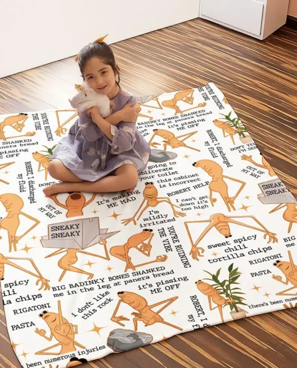 Marcus The Worm Fleece Blanket, Marcus The Worm Meme Throw Blanket