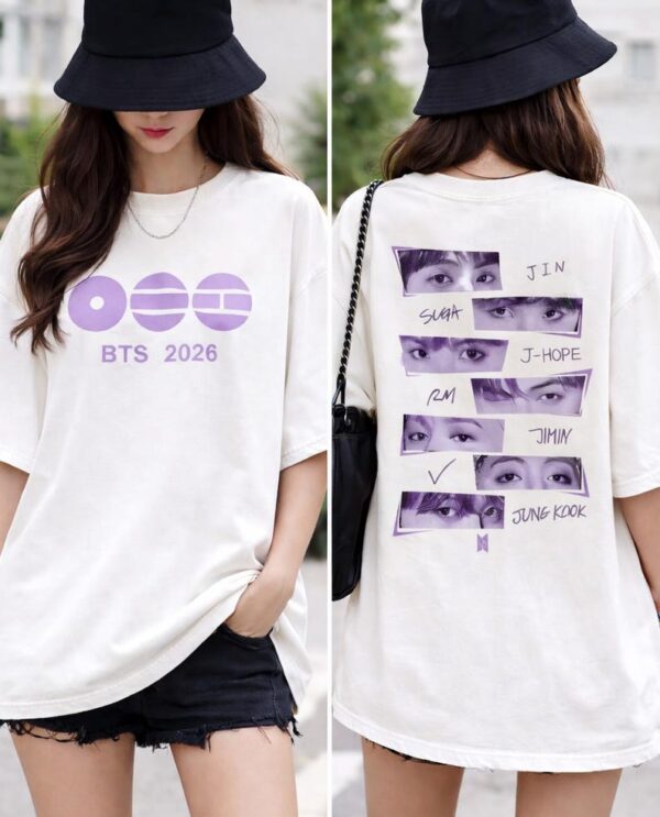 BTS 2026 World Tour Graphic T-Shirt, Vintage Washed Streetwear Tee