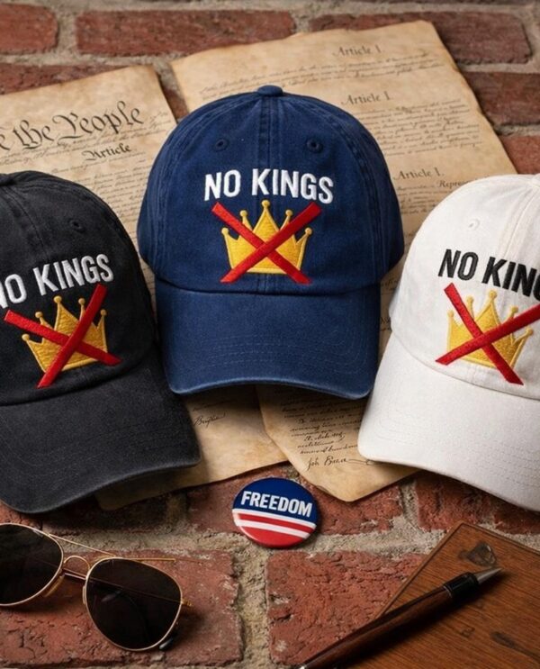 No Kings in America Embroidered Hat, Anti Trump Hat
