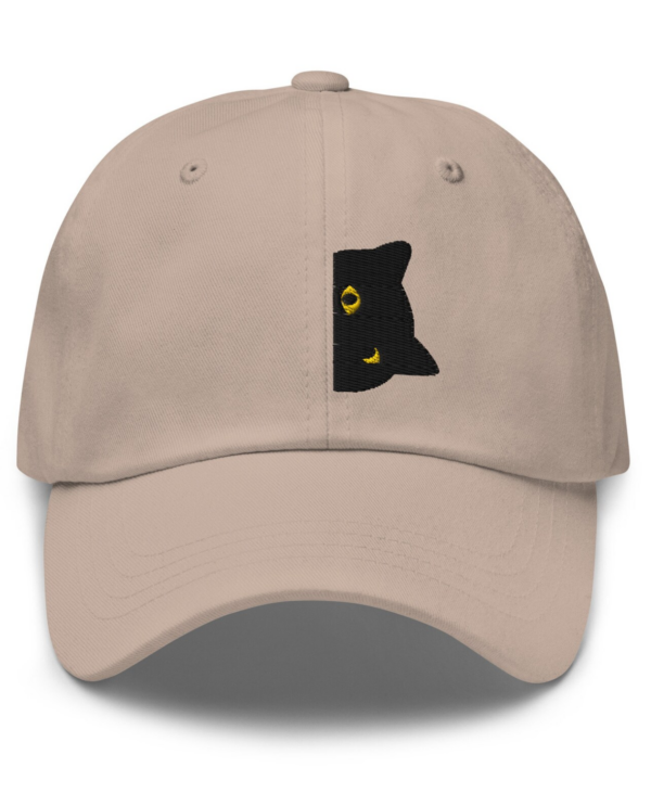 Embroidered Peeking Black Cat Dad Hat