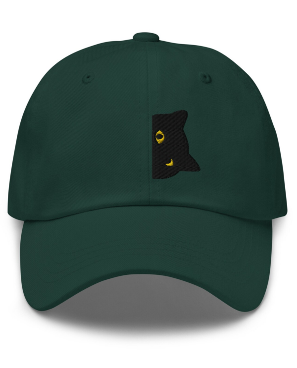 Embroidered Peeking Black Cat Dad Hat